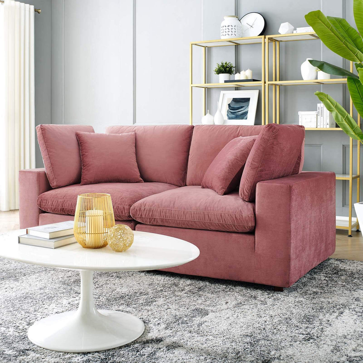 Modway Commix Down-Filled Overstuffed Performance Velvet Loveseat