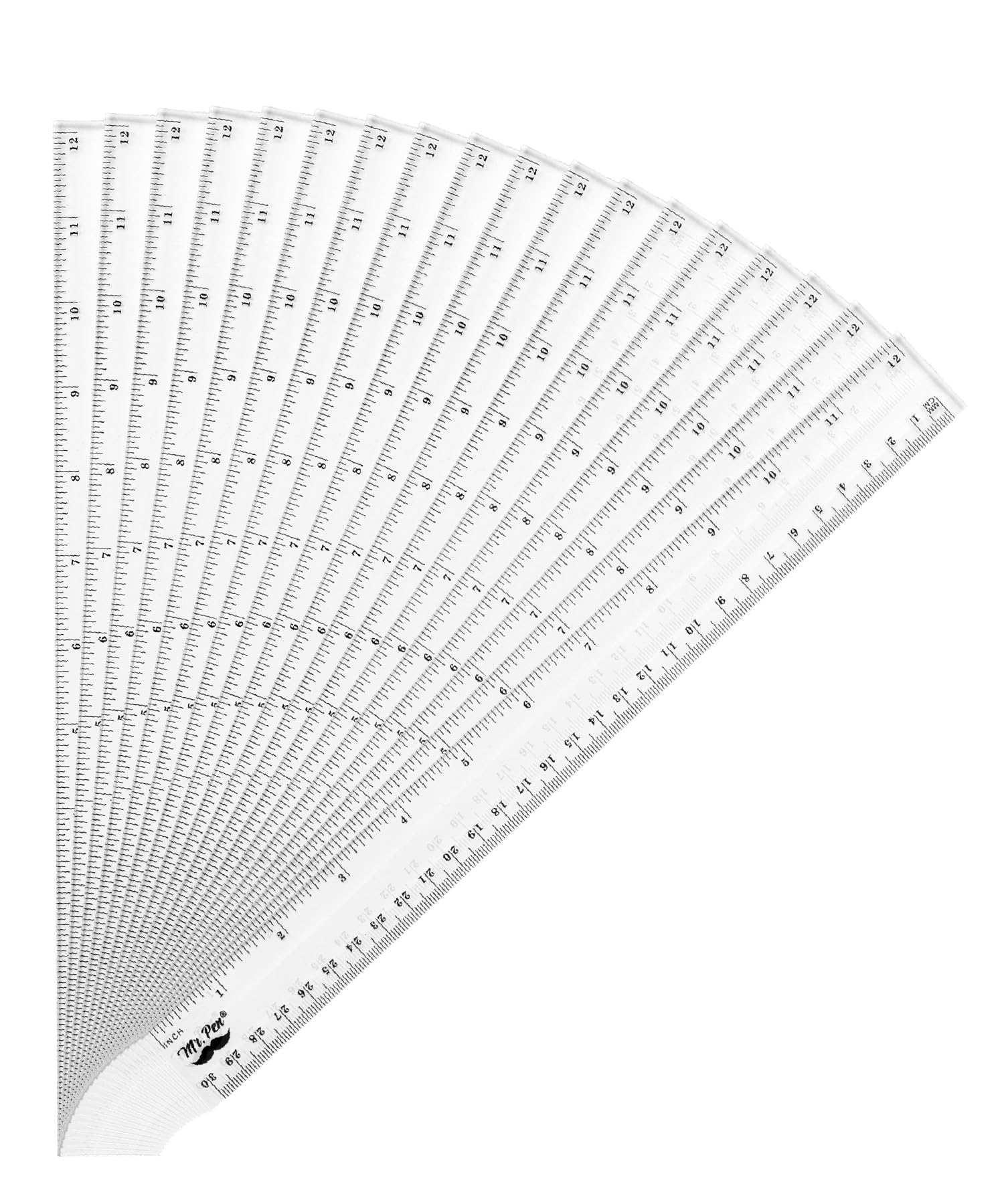 Mr. Pen- Plastic Ruler, 12 Inch, 18 Pack, Metric & Imperial, Clear Ruler Set, Ruler 12 Inch, Clear Ruler 12 Inch Ruler, Rulers 1