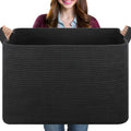 OIASKET 108L Laundry Basket for Organizing, 24.8L x 16.2W x 16.2H Extra Large Blanket Basket, Rope Storage Basket for Living Roo