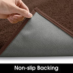 Homeideas Door Mats Indoor, 30'X48' Super Absorbent Non Slip Rugs For Entryway, Front Back Welcome Doormat Dirt Trapper (Brown)