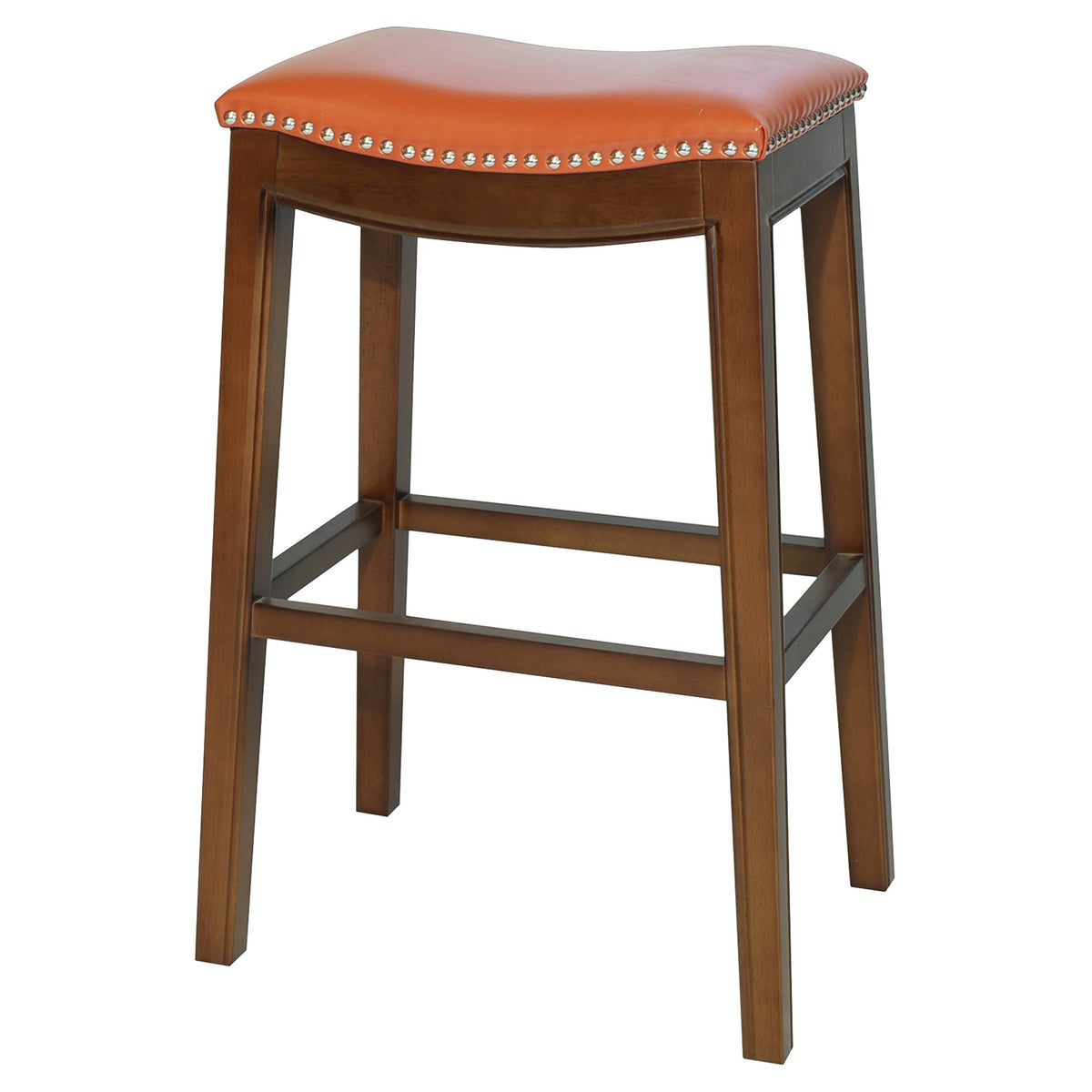 New Pacific Direct Elmo Bonded Leather Bar Stool, Pumpkin