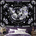 Fungarth Skeleton Butterfly Tapestry Purple Skull Hippie Mushroom Plants Tapestry For Bedroom Moon Phase Aesthetic Tapestries Wa