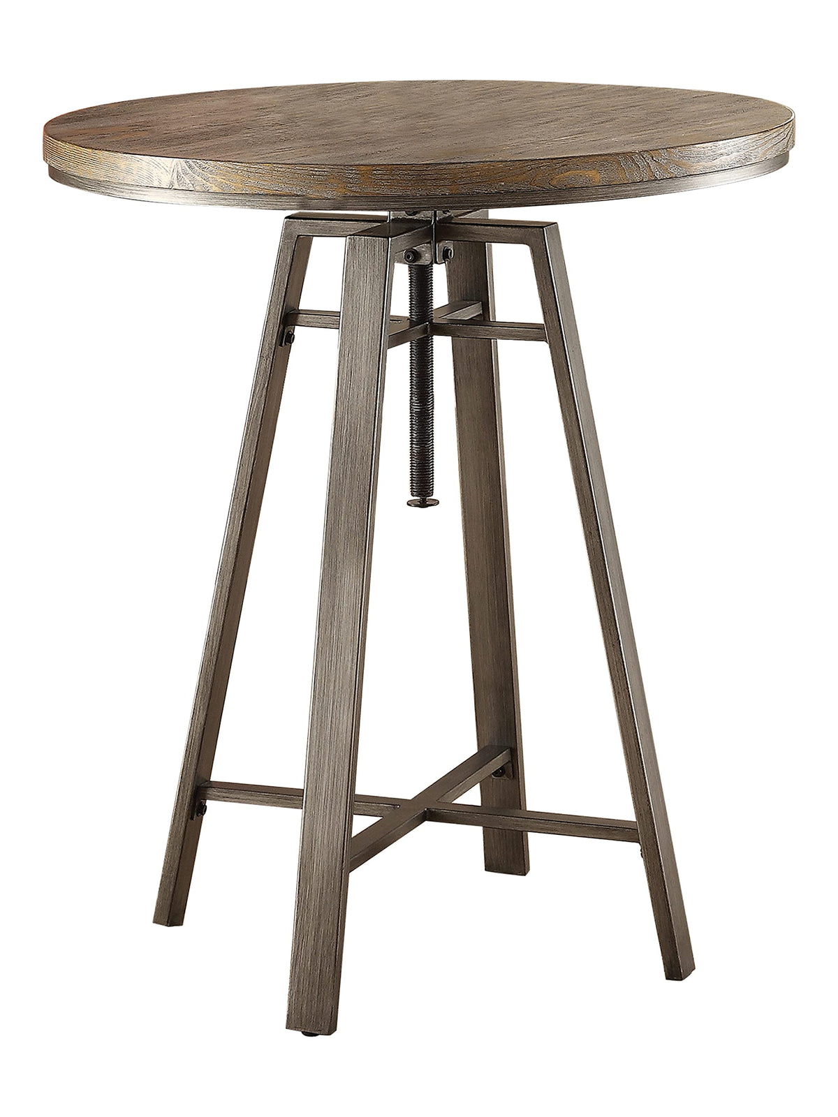 Bar Table With Swivel Adjustable Height Mechanism Brushed Nutmeg And Slate Grey 101811