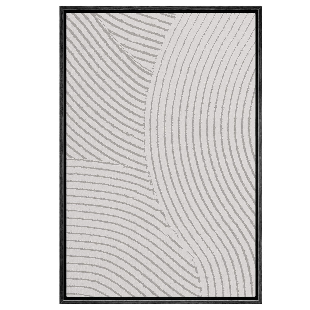 Signwin Framed Canvas Print Wall Art Geometric White Granite Wave Collage Abstract Shapes Illustrations Minimal Decorative Nordi
