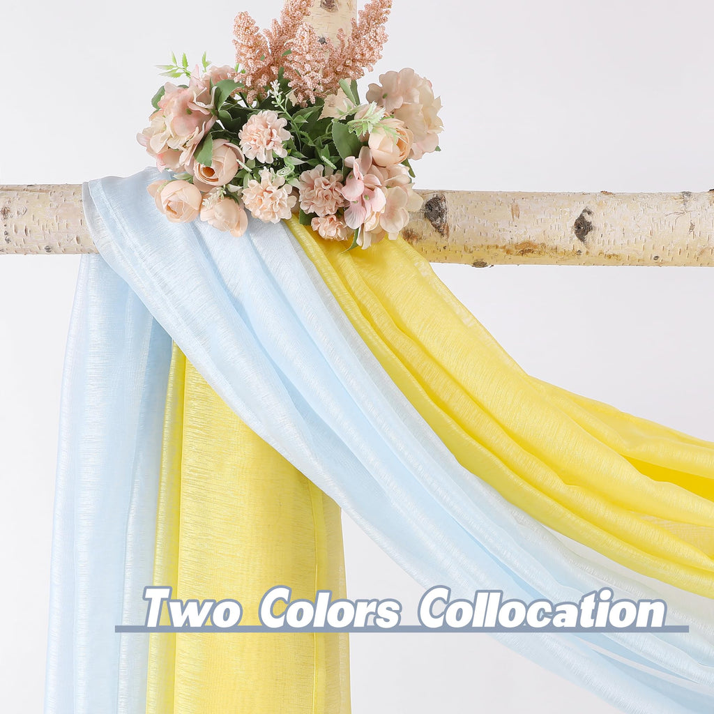 Donren Scarf Curtain For Window - Home Decoration Sheer Voile Scarf Valance For Wedding (1 Panel, W52 X L216, Light Blue)