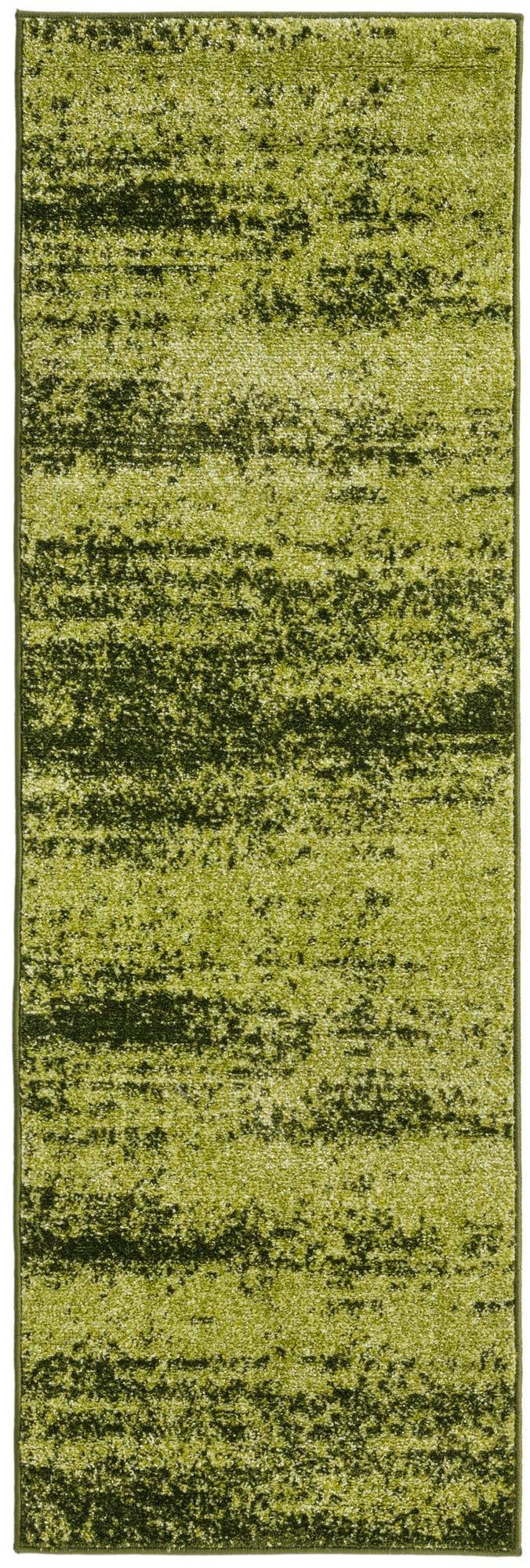 Unique Loom Del Mar Collection Area Rug - Lucille (2'X 6' 1'' Runner, Green/ Hunter Green)