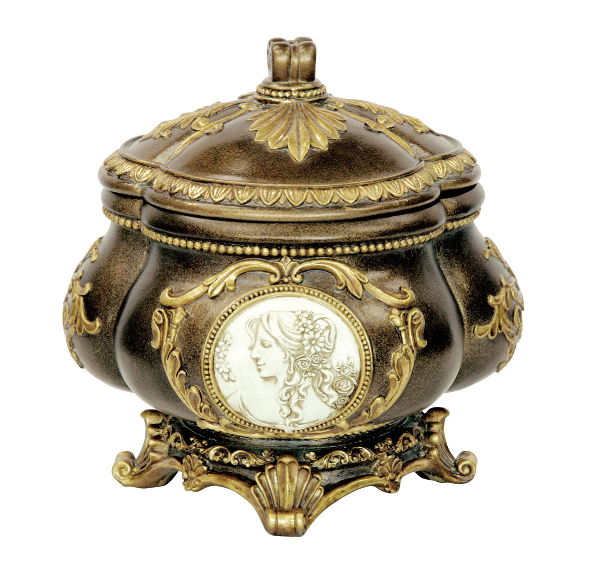 Ok Lighting Jewelry Box, 9.0&quot;, Bronze