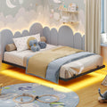 Hasuit Floating Bed Frame California King Size With Led Lights, Metal Cal King Platform Bed, No Box Spring Needed, Easy To Assemble (California King)