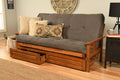 Kodiak Furniture Monterey Full Futon With Suede Fabric Mattress In Gray/Barbados