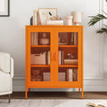 Chshin Metal Locker Storage Cabinet with 2 Mesh Doors and Adjustable Shelves,Orange Metal Locker Cabinets,Coffee Bar Cabinet,Kit