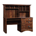 Sauder Harbor View Home Office Computer Desk with Hutch, Keyboard Tray, in Curado Cherry