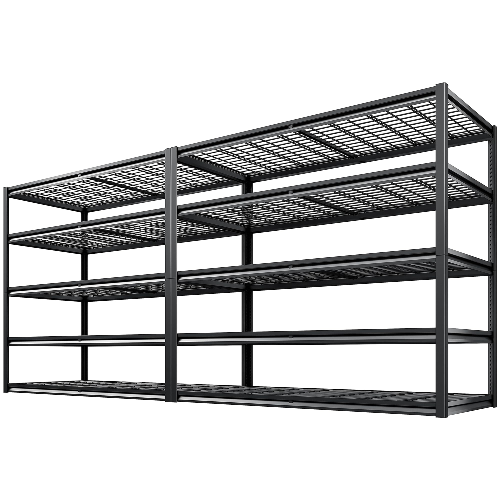 Reibii 55.2'' W X 78.2'' H X 26'' D, 5-Tier Metal Garage Shelving Units, 3000Lbs Capacity, Adjustable Heavy Duty Shelves, 2 Pack