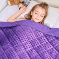Yescool Weighted Blanket Kids 7 Lb Purple Warm Weighted Throw Blanket Minky Plush Heavy Blanket Microfiber Small Fleece Blanket