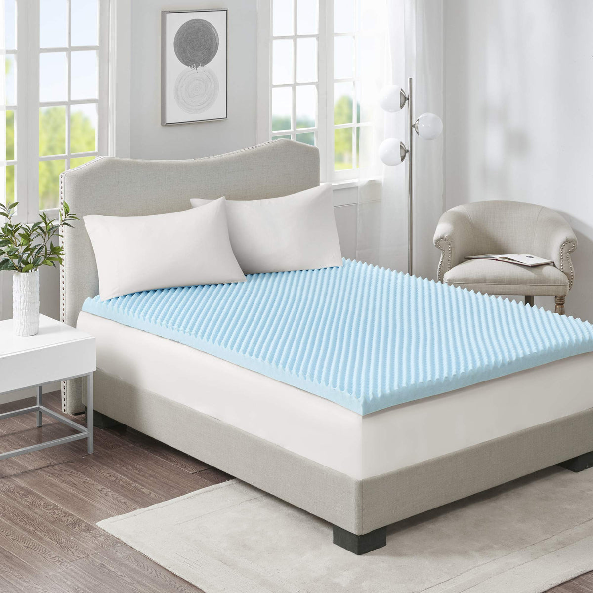 Sleep Philosophy Gel Infused Memory Foam Mattress Topper Luxurious, All Season Enhanced Bed Support, Full, 3' Thick, Without Co