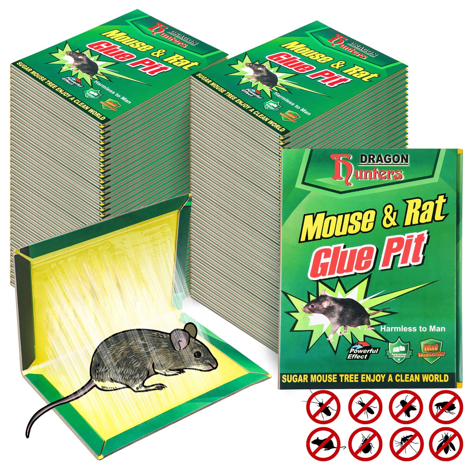 48 Pack Mouse Glue Traps Large Size Mouse Traps Sticky Pad With Enhanced Stickiness Mouse Rat Sticky Traps Board For Rodent Cock