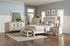 Coaster Home Furnishings Franco Farmhouse 5-Piece Bedroom Set Queen Size Panel Bed Frame 57-inch Headboard Distressed White 205331Q-S5