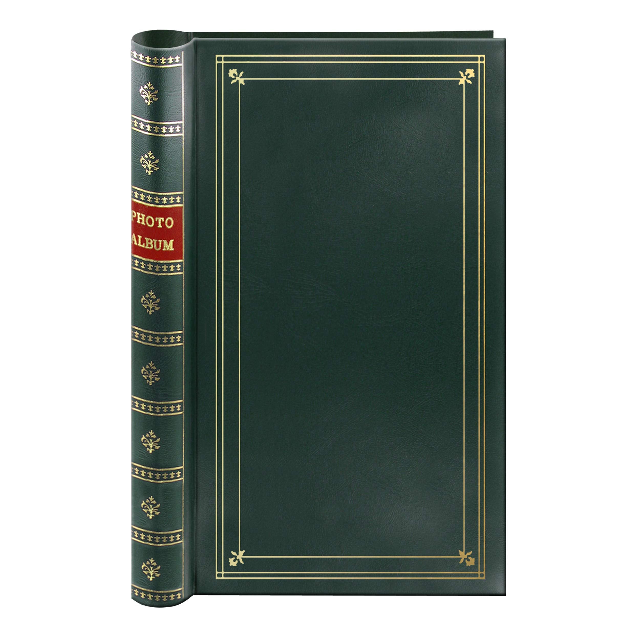 Spiral Bound Photo Album 300 Bi-Directional Memo Pockets Hold 4x6 Photos, Hunter Green