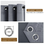 Dwcn Extra Wide Grey Velvet Curtains - 84 Inches Long Thick Grommet Tieable Window Treatments Blackout Room Darkening Privacy Pr
