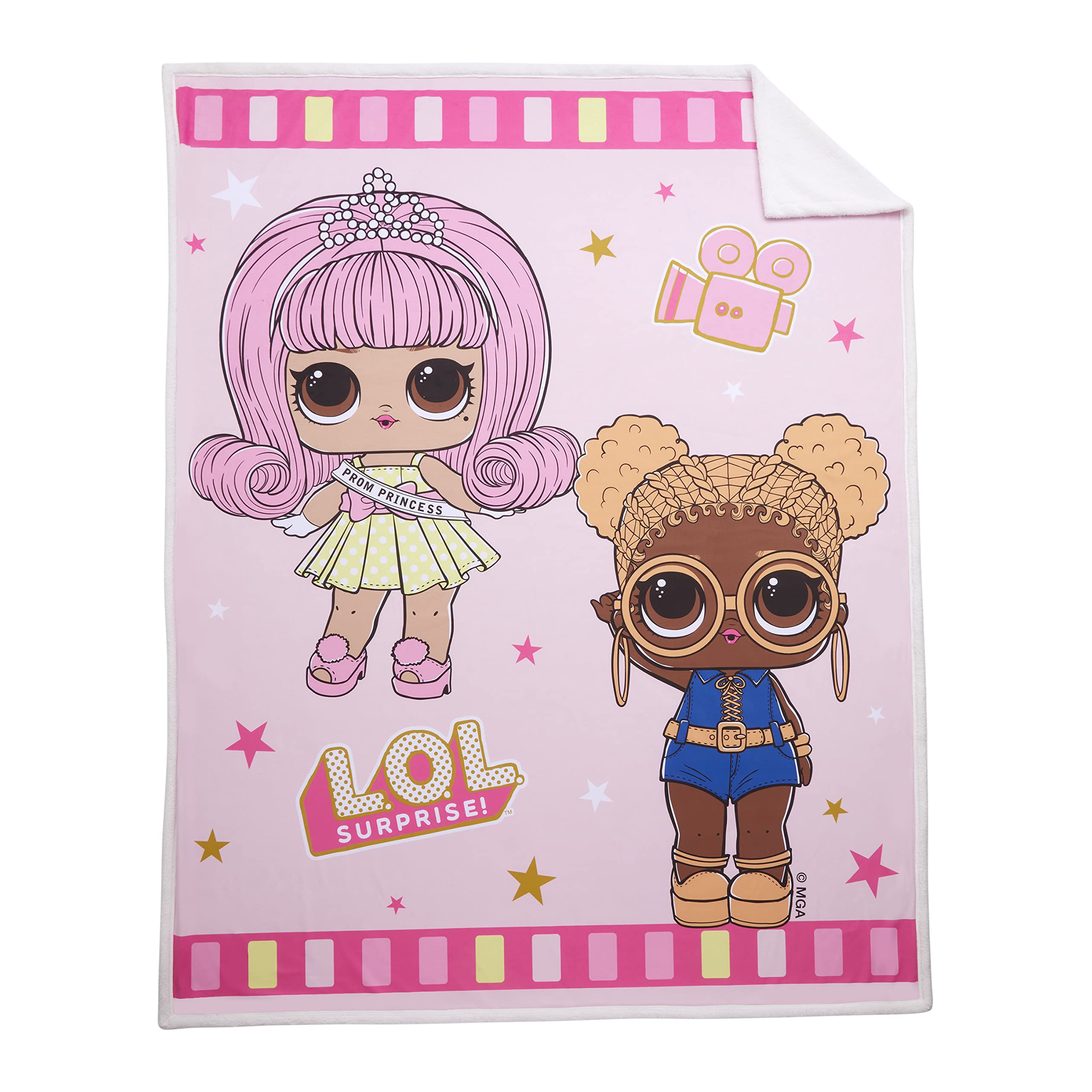 Lol Surprise Movie Darlings Soft Plush And Sherpa Blanket Throw, Twin/Full Size, 70' X 90'