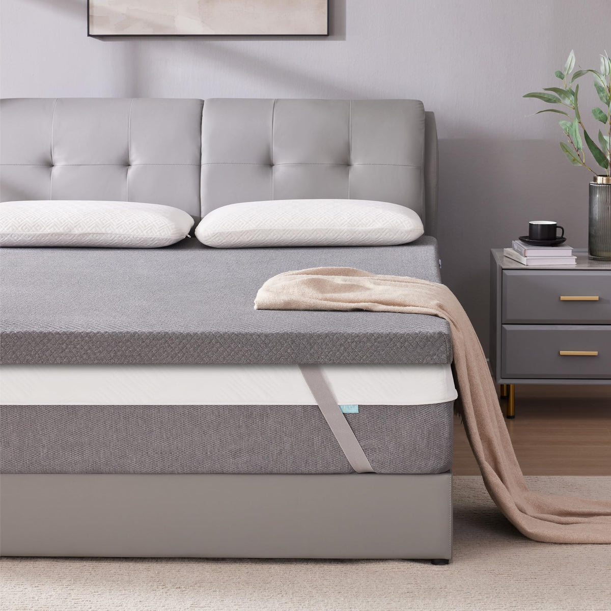 Sinweek 2 Inch Gel Memory Foam Mattress Topper Full Size, Pad For Back Pain, Bed Topper With Removable Soft Cover, Certipur-Us C