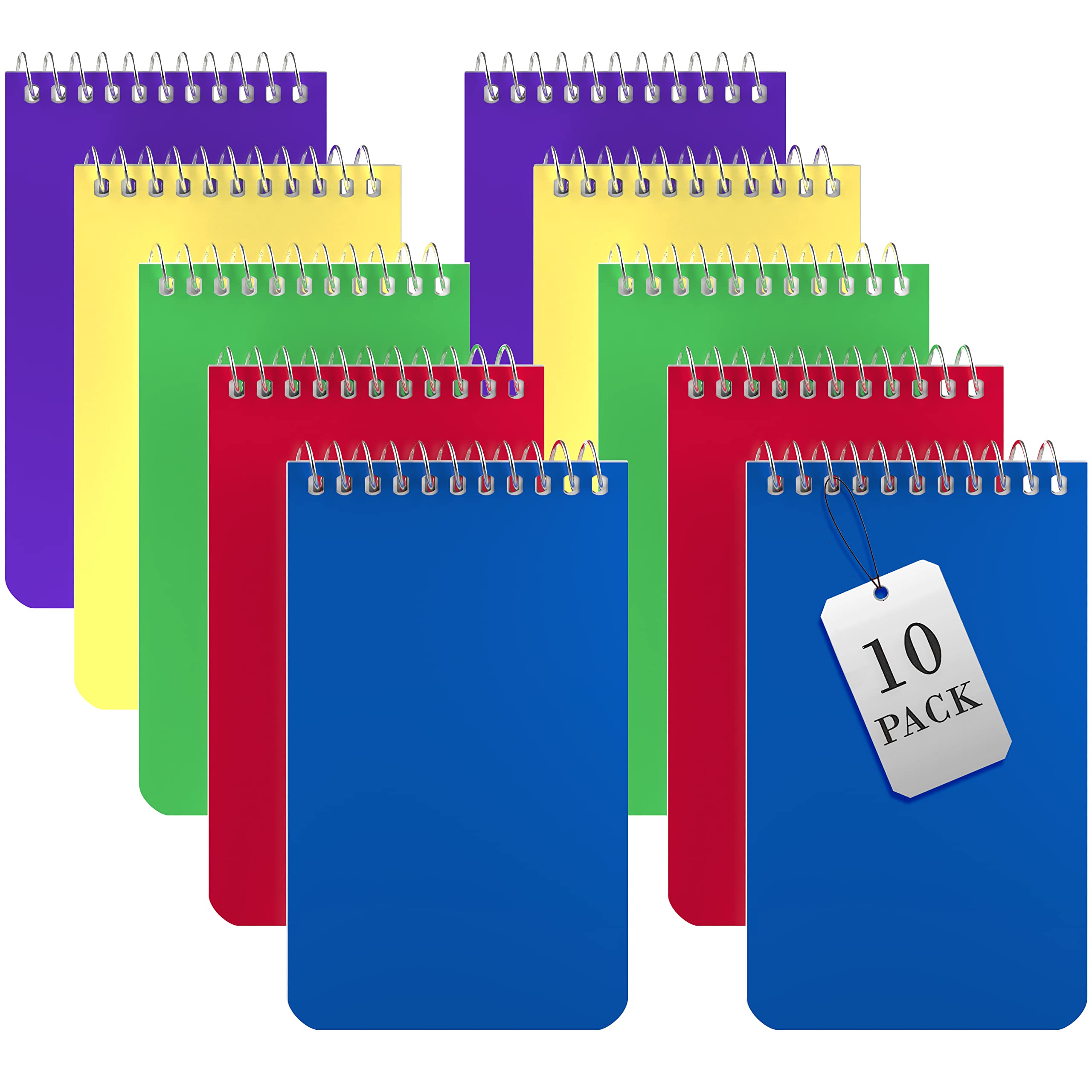Alitte Small Notebooks, Spiral Notepads 3X5 - (Pack Of 10) Pocket Notebook, Memo Pads For Home, Office, College, School - Lined