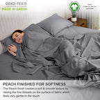 Ruvanti 100% Organic Cotton Sheets - Queen Sheet Set - Certified For Gots - Breathable & Comfortable - Soft & Cooling Percale Gr