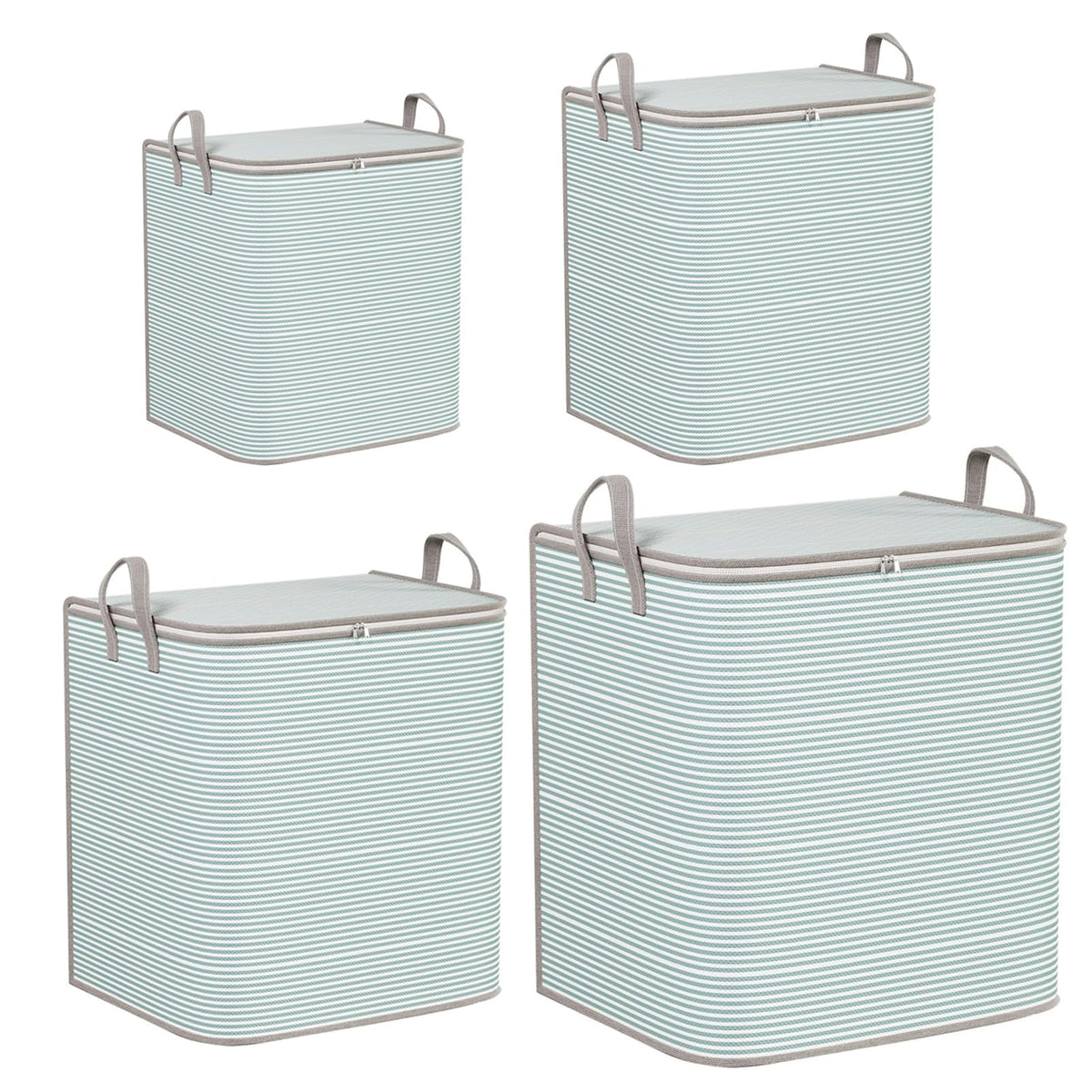RWOORA 4Pack Heavy Duty Storage Bags with Zipper, Large Capacity for Clothes, Blankets, Moving & Seasonal Organization