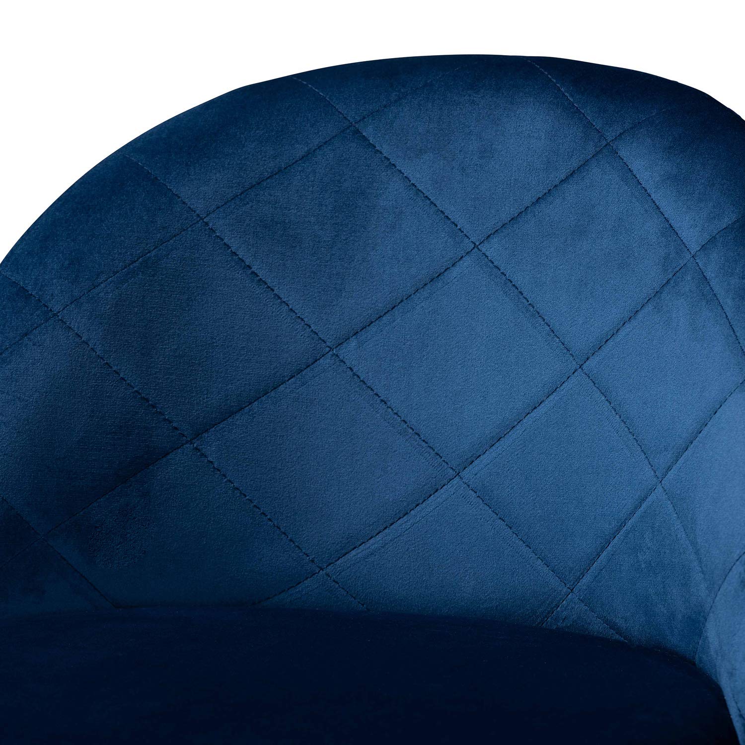 Baxton Studio Addie Luxe and Glam Navy Blue Velvet Fabric Upholstered and Rose Gold Finished 4-Piece Bar Stool Set