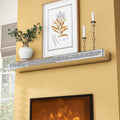 blingworld Mirrored Fireplace Mantel 60 Inches, Handcrafted Glass Mantles for Over Fireplace, Crystal Crushed Diamond Fireplace 