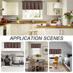 Dwcn Kitchen Valance Solid Short Topper, Brown Valance Curtains For Living Room, Rod Pocket Bathroom/Basement Window Curtains -