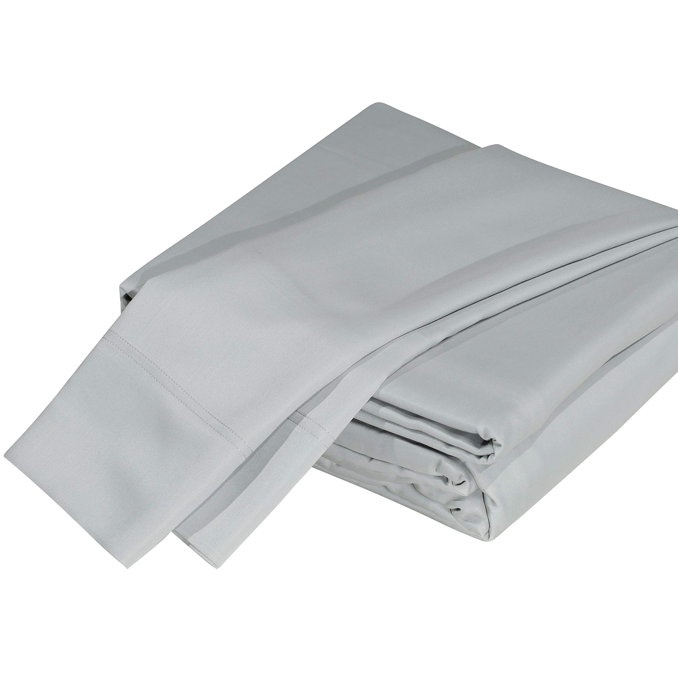 DTY Bedding Luxuriously Soft 100% Viscose Derived from Bamboo 4-Piece Sheet Set, Oeko-TEX Certified - Queen, Light Gray