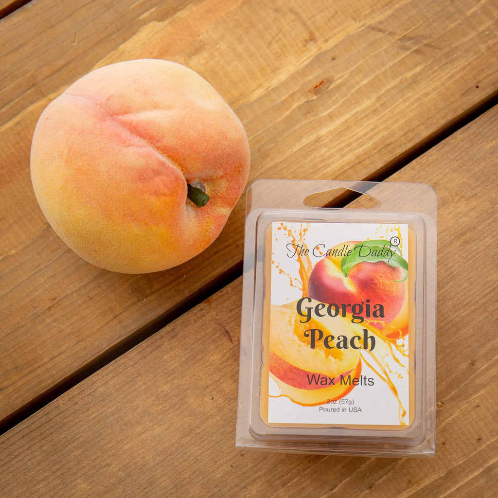 The Candle Daddy Georgia Peach - Southern Peach Fruit Scent - Maximum Scented Wax Cubes/Melts- 5 Packs -10 Ounces Total- 30 Cube
