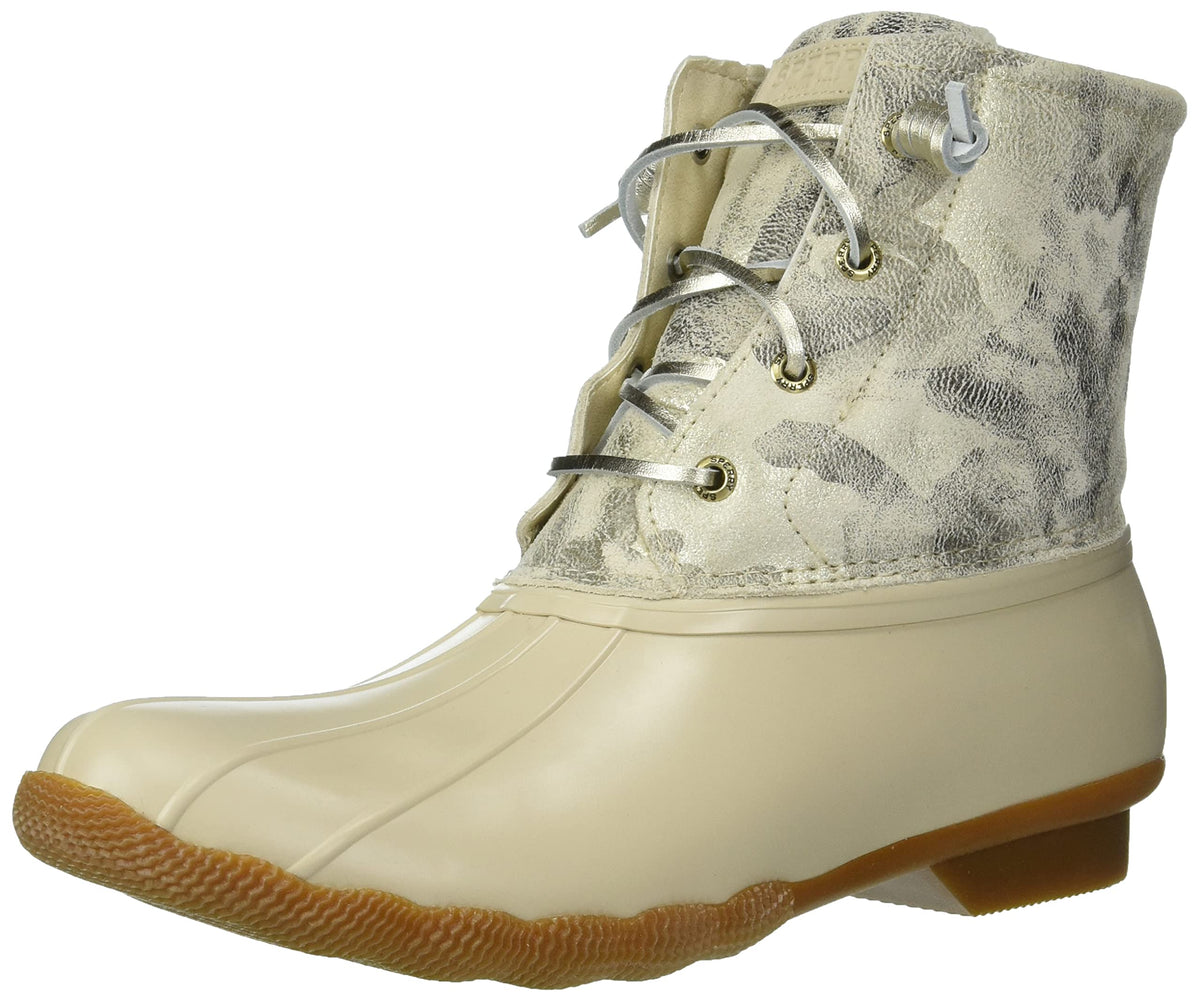 Sperry Womens Saltwater Snow Boot, Ivory Camo, 75