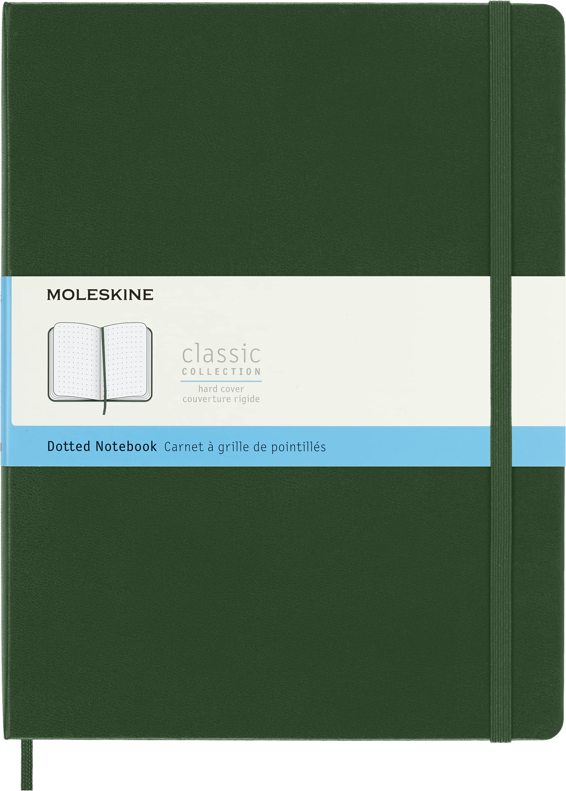 Moleskine Classic Notebook, Hard Cover, Xl (7.5' X 9.5') Dotted, Myrtle Green, 192 Pages