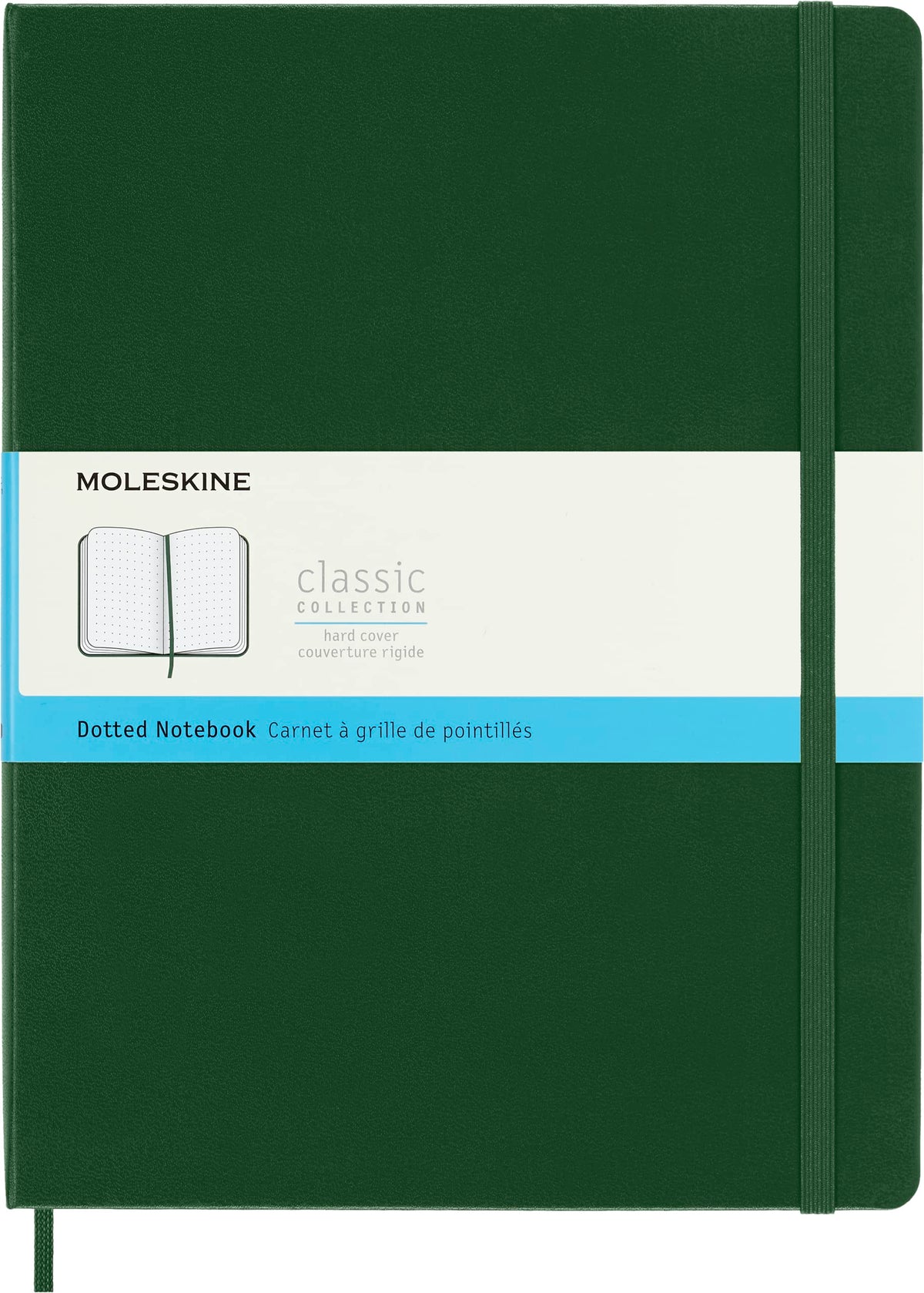 Moleskine Classic Notebook, Hard Cover, Xl (7.5' X 9.5') Dotted, Myrtle Green, 192 Pages