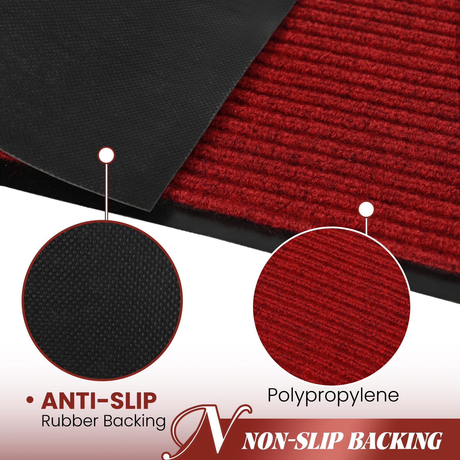 Door Mat Heavy Duty Outdoor Indoor Doormat Low Profile Front Door Mat Large 35X60 Inch Red Entrance Welcome Mats Easy Clean Pati