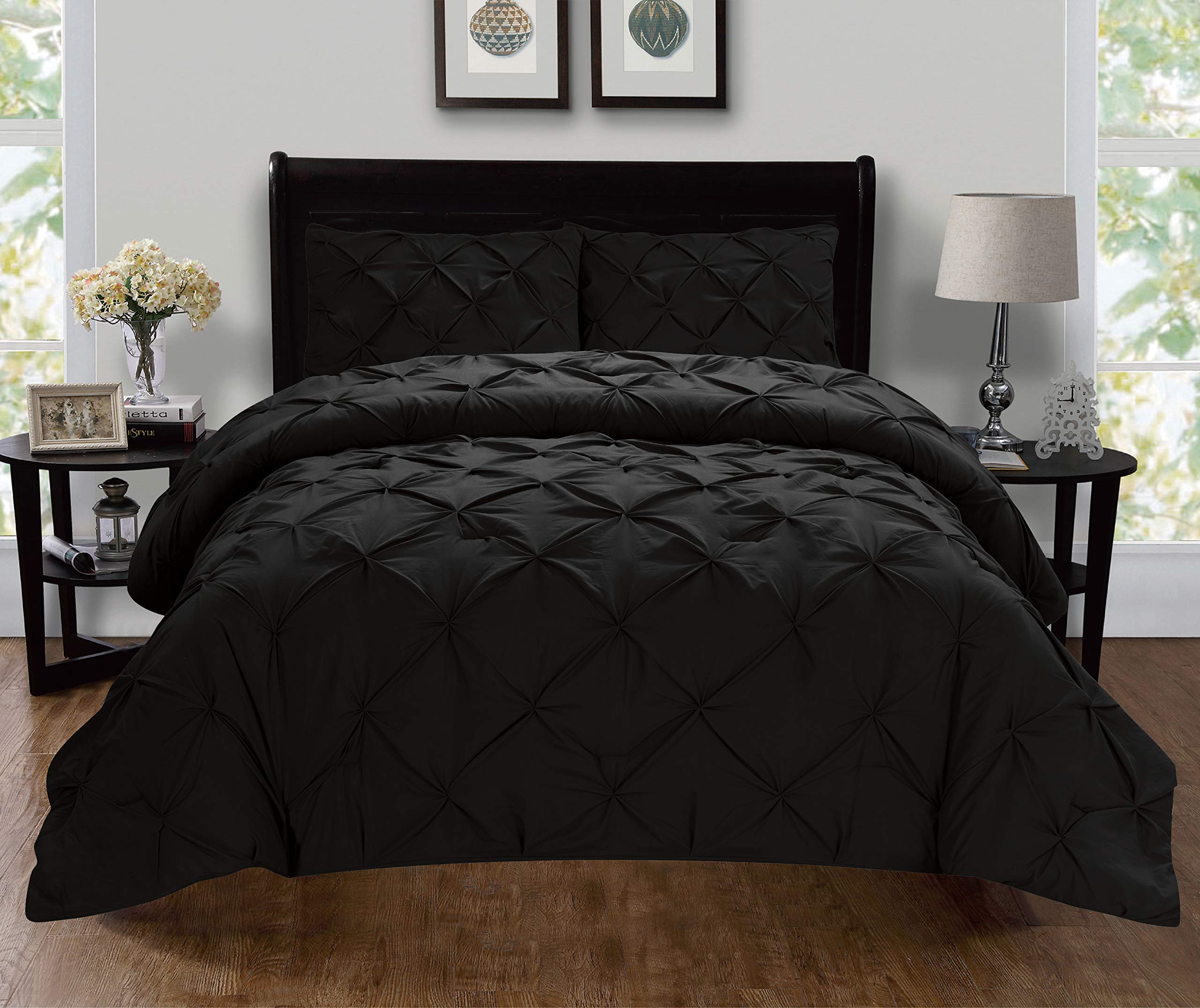 Celine Linen Luxury Super-Soft Coziest 1500 Premier Hotel Quality 2-Piece Pintuck Design Duvet Cover Set, (Insert Comforter Prot