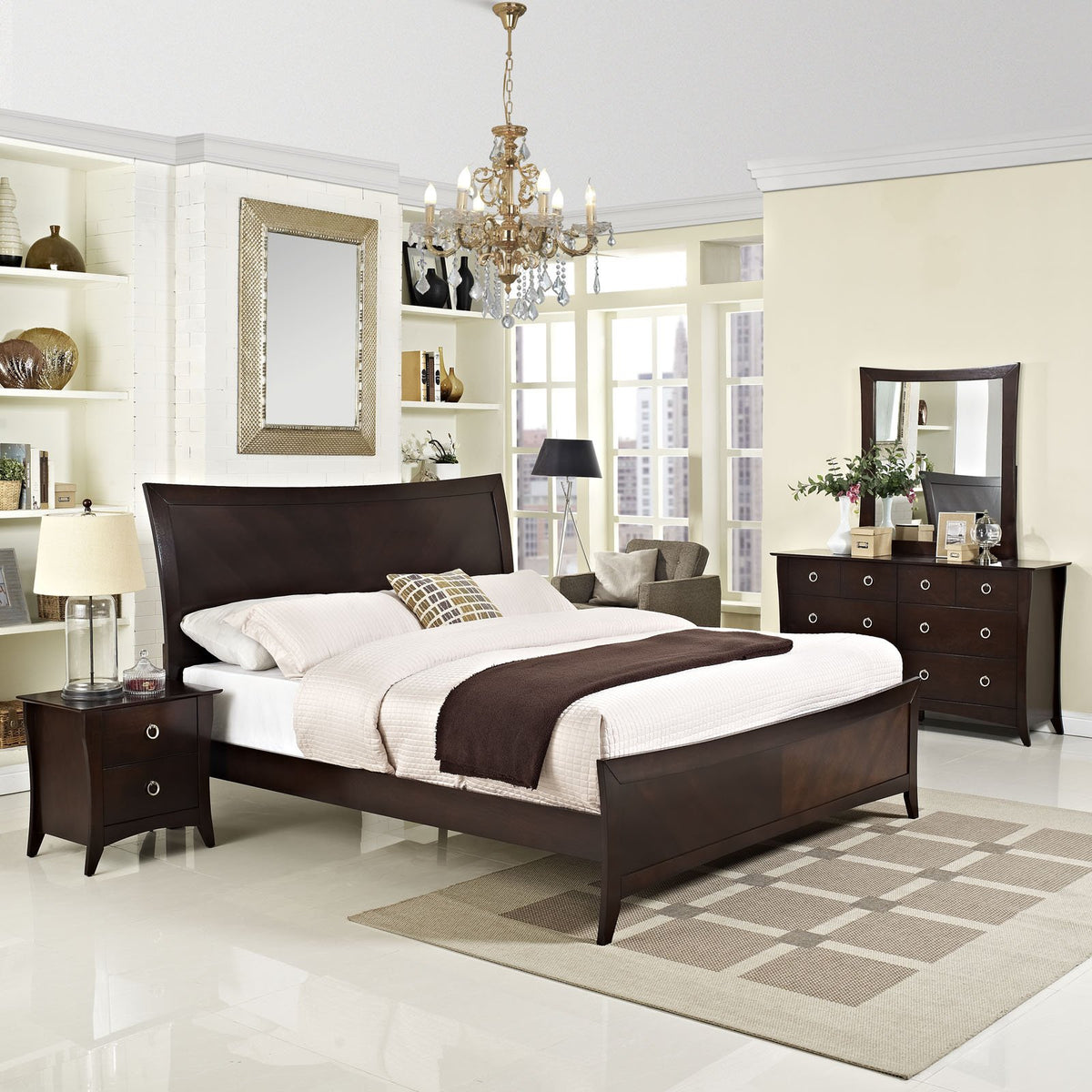 Modway Elizabeth 4-Piece Bedroom Set, Queen