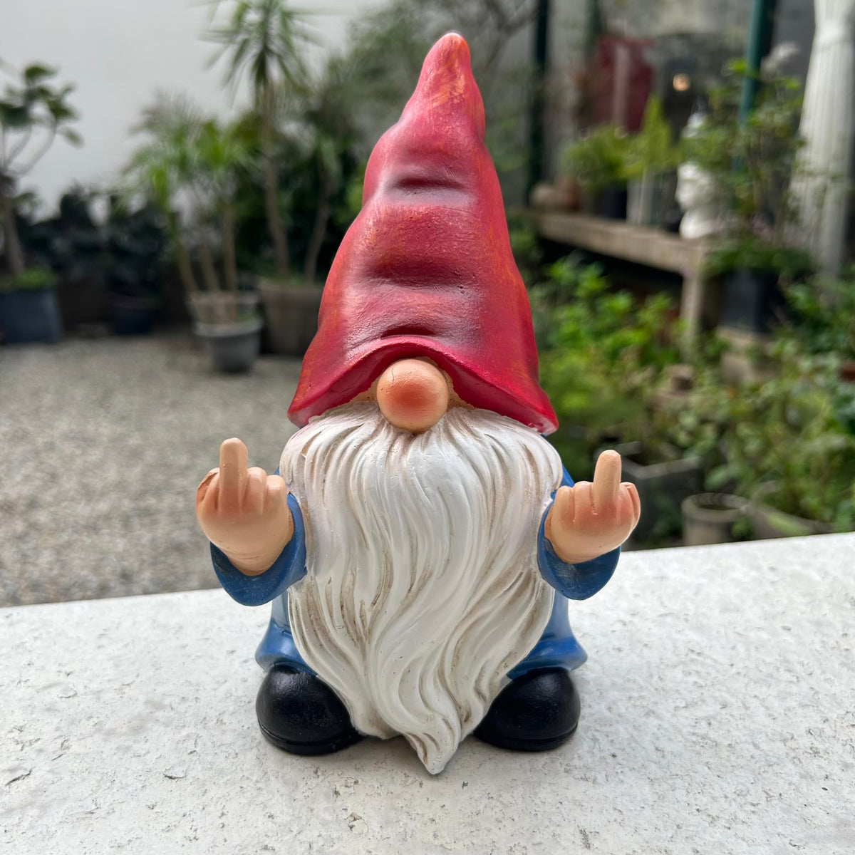 Generic Middle Finger Gnome Statue 7.8In, Naughty Garden Gnome Statue Decoration And Lawn Ornament - Funny Garden Gnomes For Out