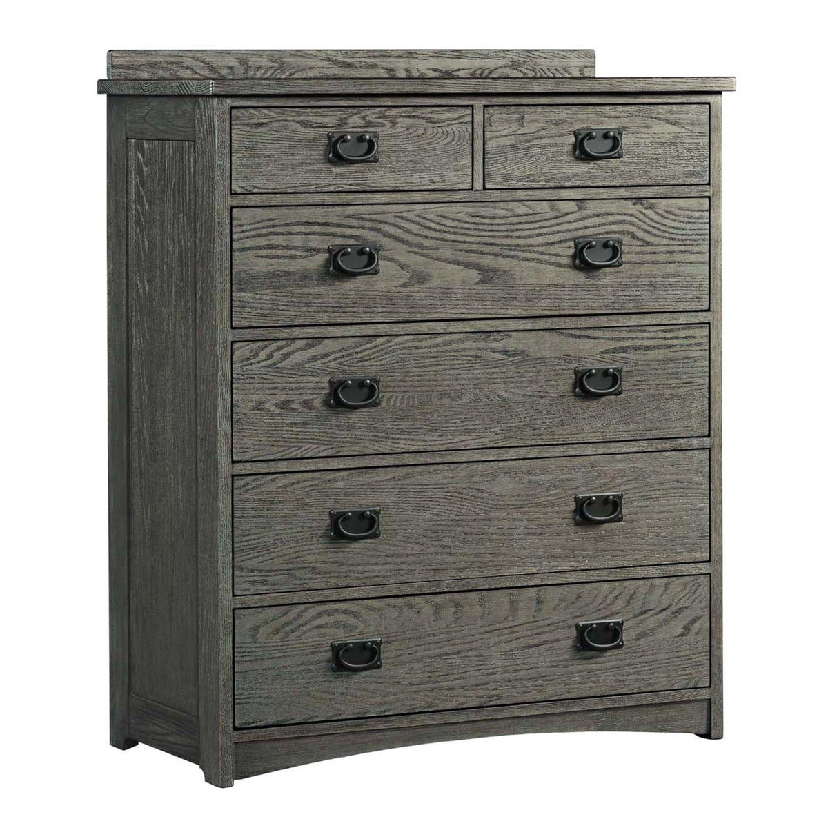 Intercon Oak Park 6 Drawer Chest Dresser, Dark Gray