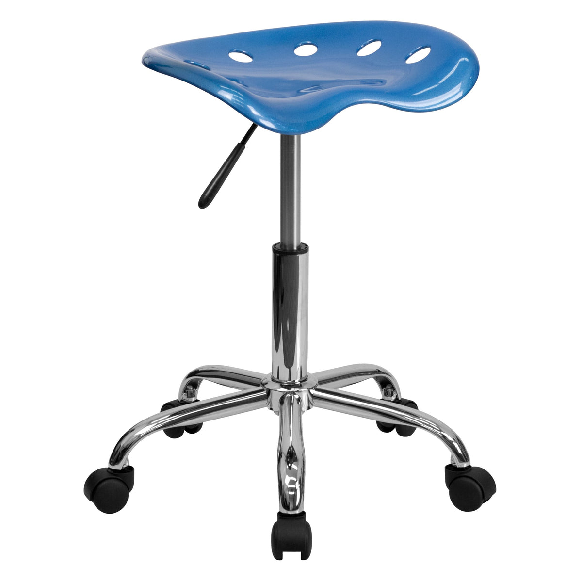 Flash Furniture Taylor Vibrant Bright Blue Tractor Seat and Chrome Stool