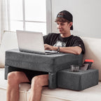comehealthy Lap Desk Pillow for Laptop, Large Reading Pillow for Adult, Arm Rest Pillow with Cup Holder, Memory Foam Bed Desk fo