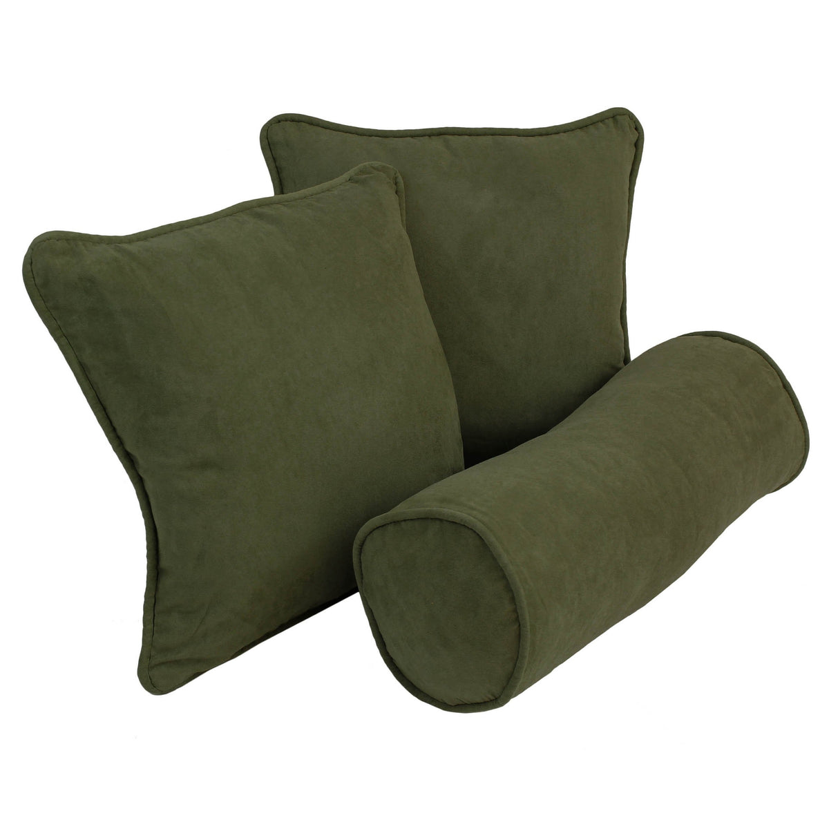 Blazing Needles Corded Microsuede Throw Pillow Set, Hunter Green 3 Count