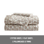 Eddie Bauer - Twin Sheets, Cotton Flannel Bedding Set, Brushed For Extra Softness, Cozy Home Decor (Little Creek Pine Cone Beige, Twin)
