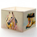 ADWHNHJY Western Cowgirl Horse Storage Bins with Handles, Pastel Southwestern Cowgirl Hat Boots Collapsible Storage Box Basket B