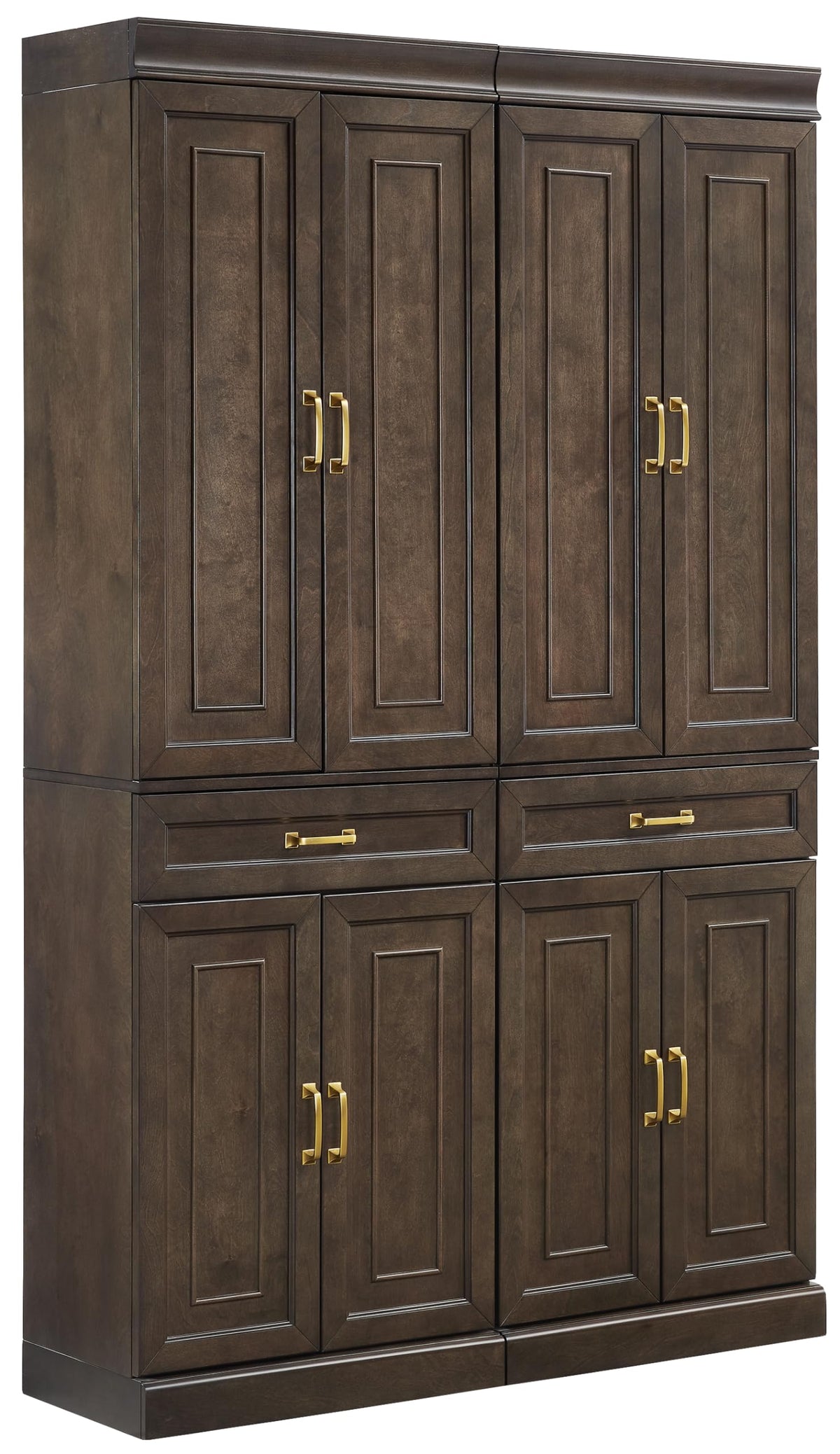 Crosley Furniture Stanton 2-Piece Pantry Storage Cabinet Set with Shelves, Kitchen, Dining, or Laundry Room, Coffee