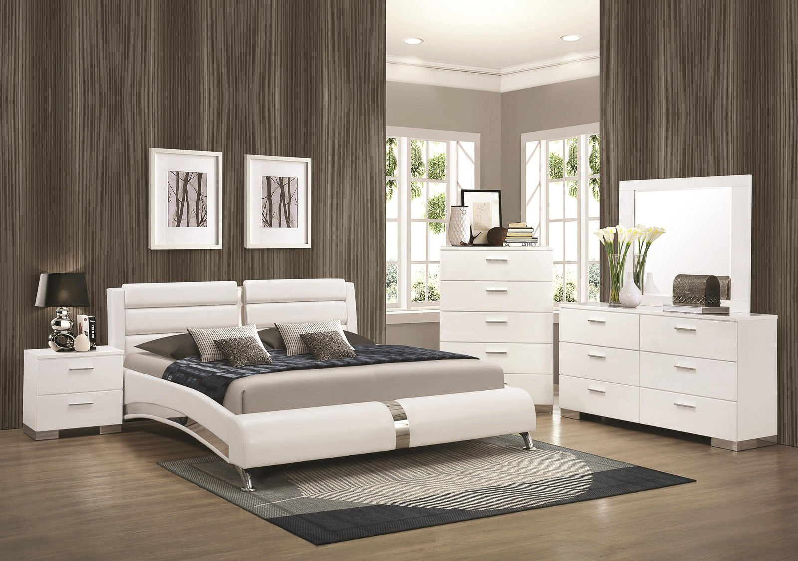 Coaster Home Furnishings Felicity Rectangle Dresser Mirror Glossy White