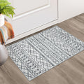 KUTA Moroccan Rugs for Entryway, 2x3 Grey Entryway Rug Non-Slip Washable Small Area Rug, Ultra Soft Vintage Geometric Low-Pile I
