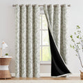 Jinchan 100% Blackout Curtains 90 Inch Length 2 Panels Green Damask Medallion Window Curtains For Bedroom Grommet Thermal Insulated Drapes For Living Room Vintage Luxury Window Treatments Set