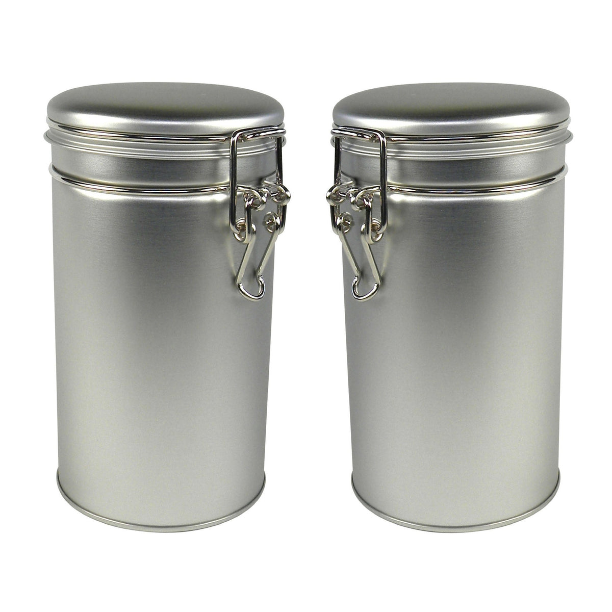 Thistle Moon 2 PC Metal Tea Coffee and Spice Tin Set - 12 Ounce Airtight Round Cannisters with Latch Lids - 6.5    x 3.6    Cont